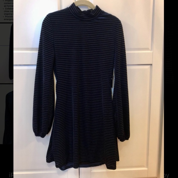 Lulu’s Velvet Striped Dress - Picture 1 of 5